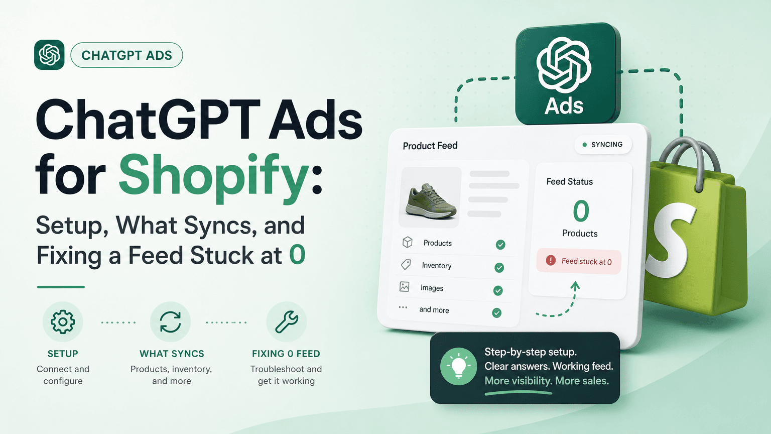 ChatGPT Ads for Shopify: Setup, What Syncs, and Fixing a Feed Stuck at 0